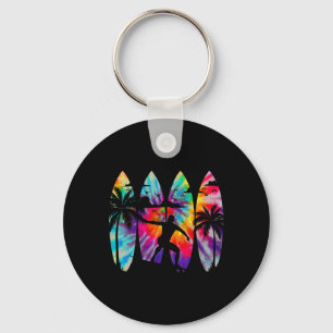 Surfer Surfboard Vintage Surfing Beach Summer Surf Keychain