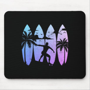 Surfer Surfboard Vintage Surfing Beach Summer Surf Mouse Pad
