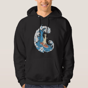 Surfer Surfboard Waves  Surfrider Surfing Llama Hoodie