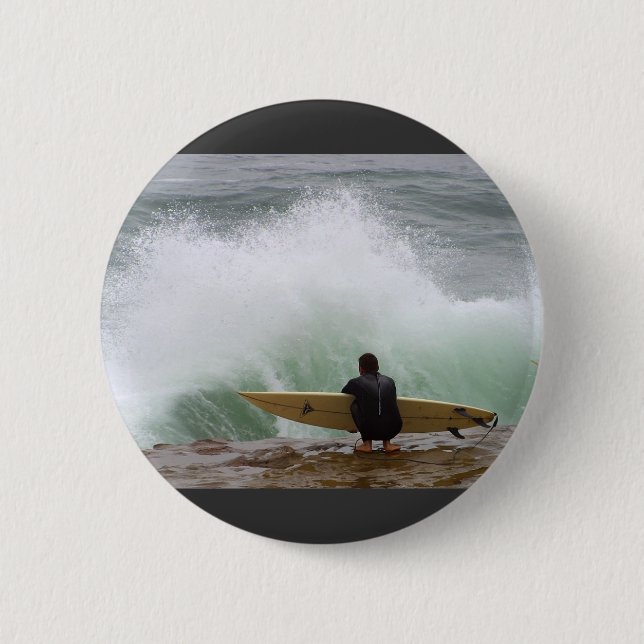 Surfer Surfing 2 Inch Round Button (Front)