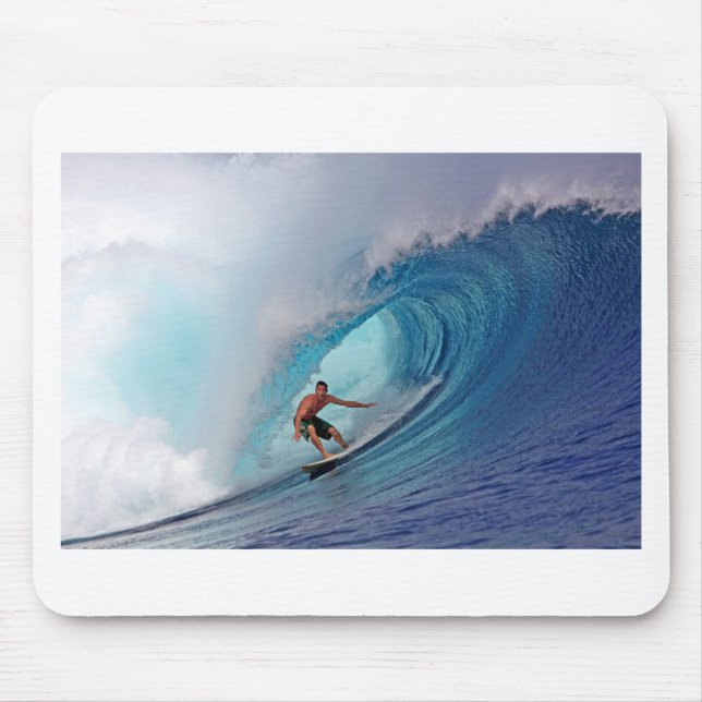 Surfer surfing a huge wave. mouse pad (Front)