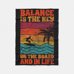 Surfer Surfing Quote Lance Is The Key On The Board Fleece Blanket