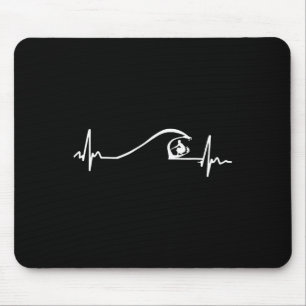 Surfer Surfing Wave Heartbeat T Shirt Gifts Mouse Pad