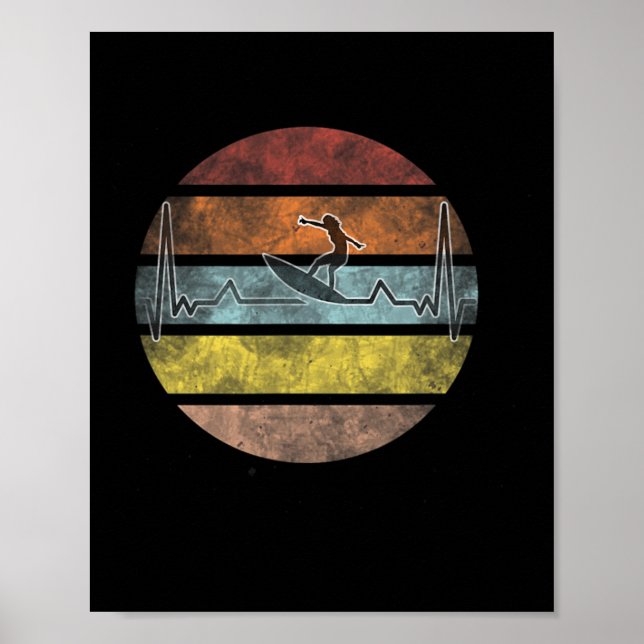 Surfer Surfing Wave Wing Foiling Surf Surfing Hear Poster (Front)