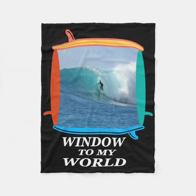 Surfer, Surfing, Waves, Ocean, Surfboards Window T Fleece Blanket (Front)