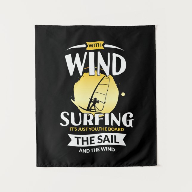Surfer The Sail And The Wind Tapestry (Front)