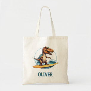 Surfer Trex Dinosaur Tote Bag