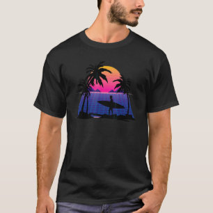 Surfer Vaporwave Watersport Synthwave Sunset Surfi T-Shirt