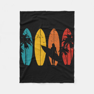 Surfer Vintage Surf Board Surfing Surfing Surfing  Fleece Blanket