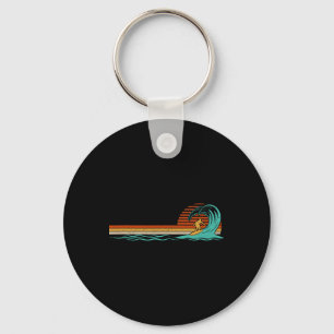 Surfer Vintage Wave Retro Surfing Surf Beach Keychain