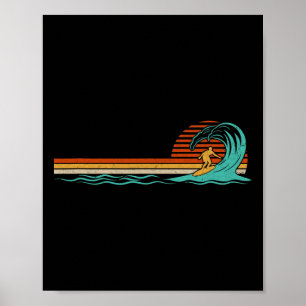 Surfer Vintage Wave Retro Surfing Surf Beach  Poster