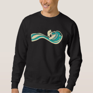 Surfer Vintage Wave Retro Surfing Surf Beach Retro Sweatshirt