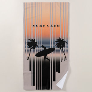 Surfer Walking Into Beach At Sunset   Surf Life  Beach Towel