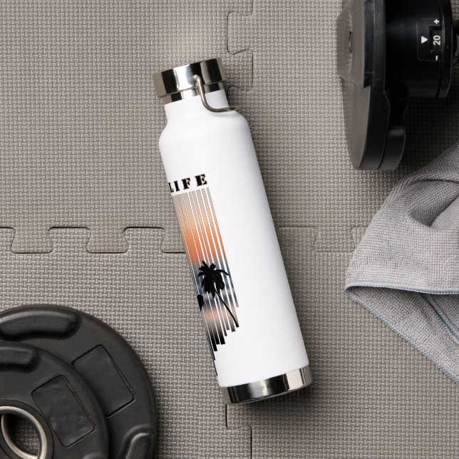 Surfer Walking Into Beach At Sunset Water Bottle (Gym)