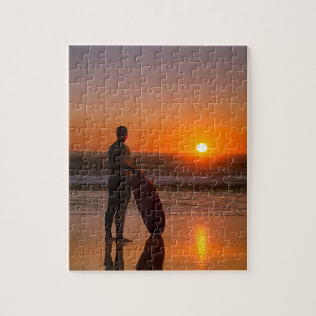 Surfer watching the waves jigsaw puzzle (Vertical)
