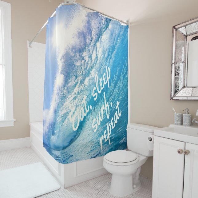 Surfer Wave Ocean Blue White Eat Sleep Surf Repeat (In Situ)