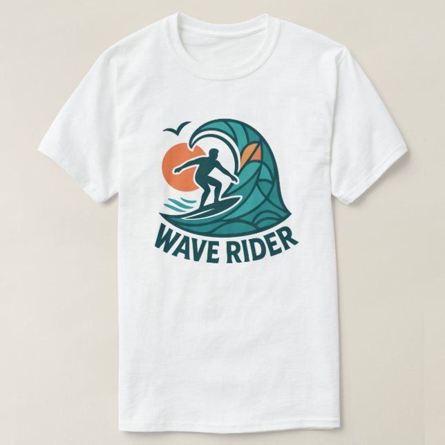 Surfer Wave Rider – Ocean Sunset T-Shirt (Design Front)
