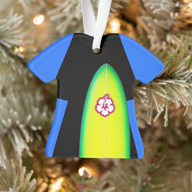 Surfer Wetsuit Personalized Ornament (Tree)