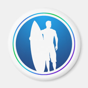 Surfer with Surfboard Magnet