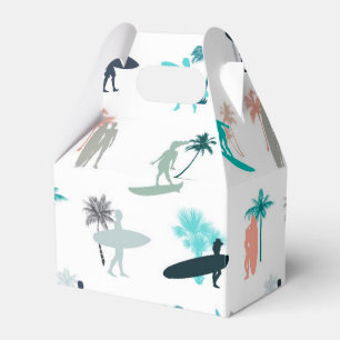 Surfers and Palm Trees Pattern Favor Box