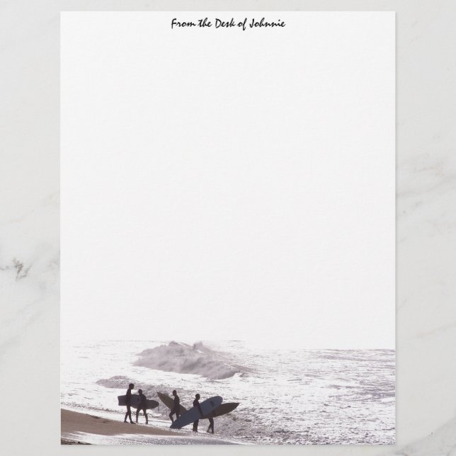 Surfers Beach Personalized Letterhead (Front)