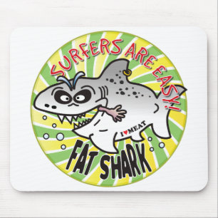 Surfers Easy Fat Shark Mouse Pad