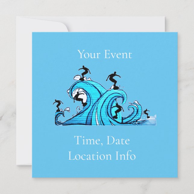 Surfers Everywhere Thunder_Cove  Invitation (Front)