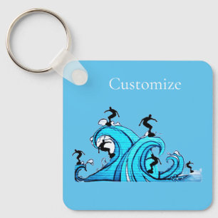 Surfers Everywhere Thunder_Cove  Keychain