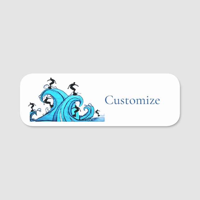 Surfers Everywhere Thunder_Cove  Name Tag (Front)