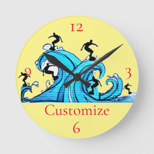 Surfers Everywhere Thunder_Cove Round Clock