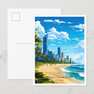 Surfers Paradise Beach Australia Travel  Postcard