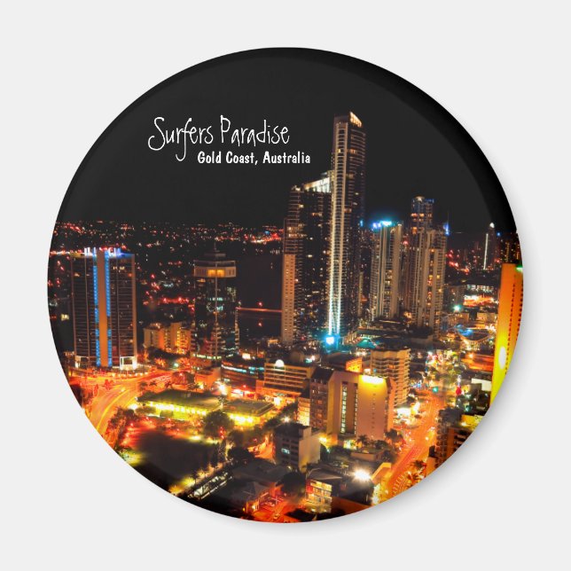 Surfers Paradise Gold Coast Australia City Lights Magnet (Front)