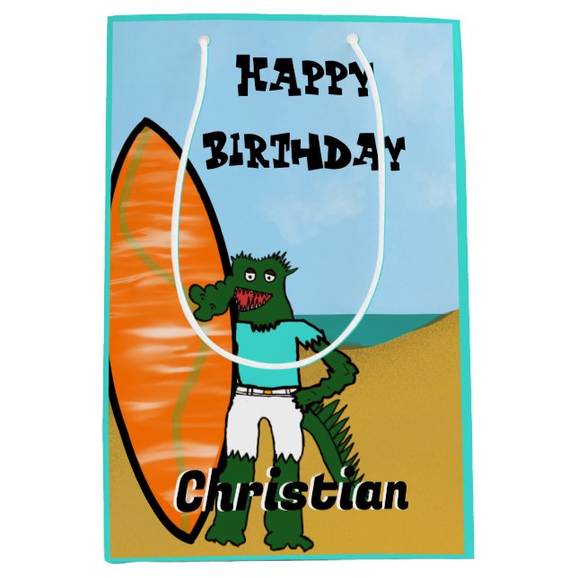 Surfin’ Birthday Gift Bag (Front)