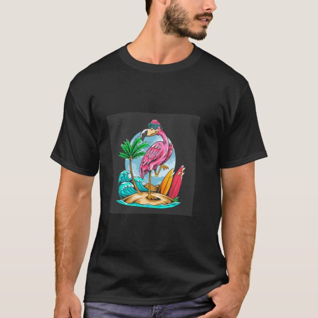 Surfin Flamingo! T shirt (Front)