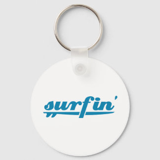 Surfin surfboard blue keychain