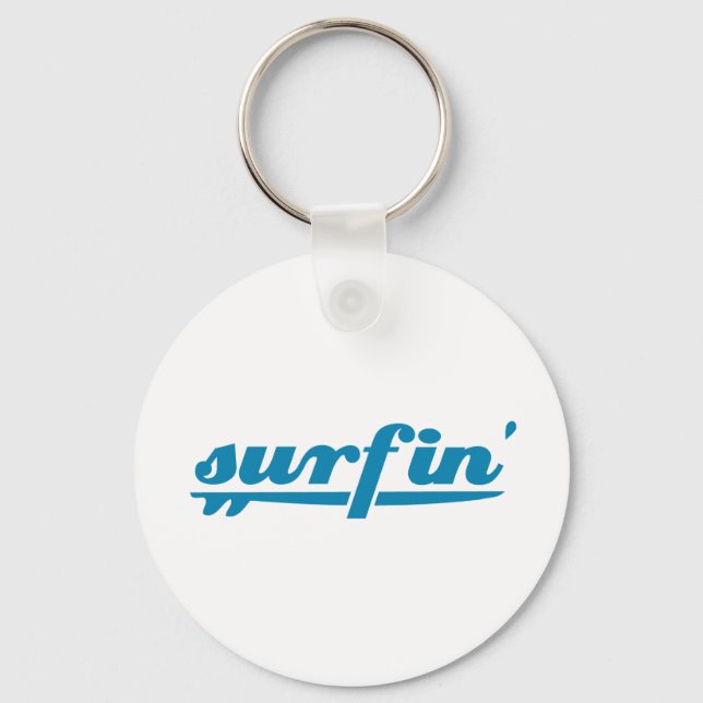 Surfin surfboard blue keychain (Front)