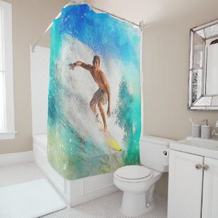 Surfing 17A-B Options Shower Curtain