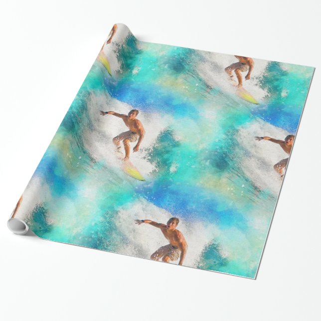 Surfing 17A-B Options Wrapping Paper (Unrolled)