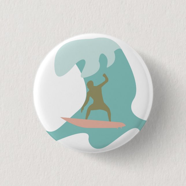 Surfing 1 Inch Round Button (Front)