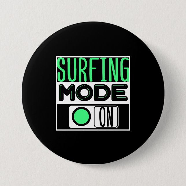 Surfing  3 inch round button (Front)