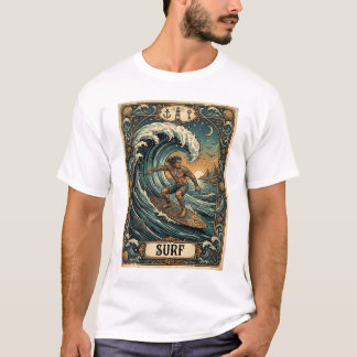 surfing ace tarot card style design T-Shirt