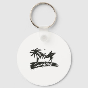 surfing advanture tote bag-tropical palm tree keychain