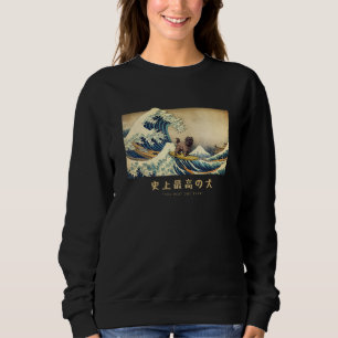Surfing Affenpinscher Kanagawa Wave Japanese Dog Sweatshirt