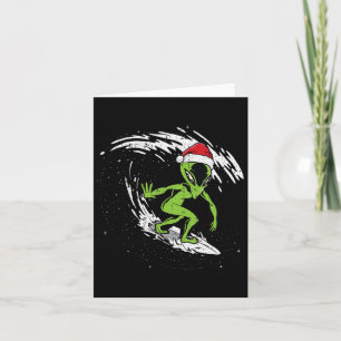 Surfing Alien Christmas In July Beach Summer Vacat Card