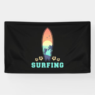 Surfing And Flower Banner