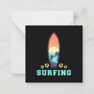 Surfing And Flower Card