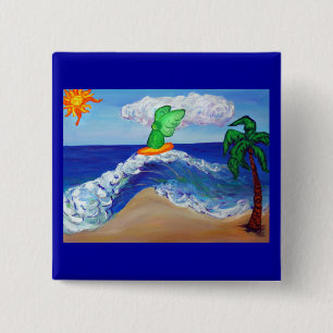 Surfing Angel Raphael Button