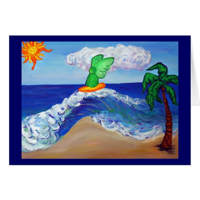 Surfing Angel Raphael Card (Front Horizontal)