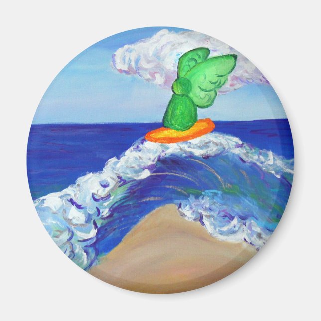 Surfing Angel Raphael Magnet (Front)