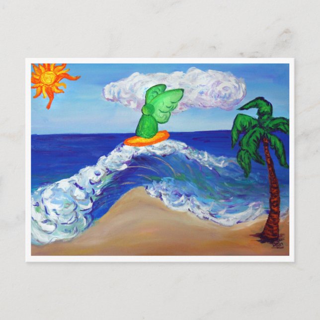 Surfing Angel Raphael Postcard (Front)